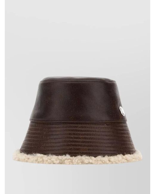 Stella McCartney Brown Synthetic Leather Bucket Hat