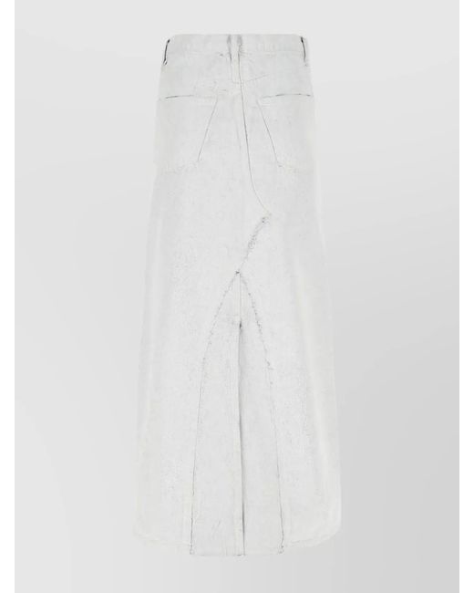 Maison Margiela White Denim High-Rise Midi Skirt