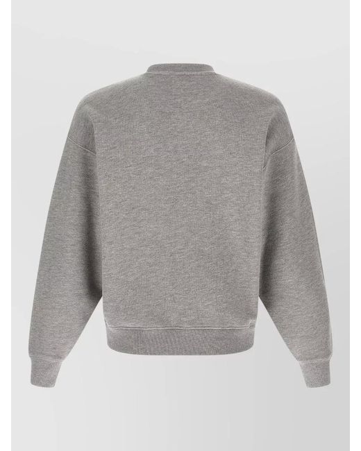 Autry Gray Logo Embroidery Crew Neck Sweatshirt for men