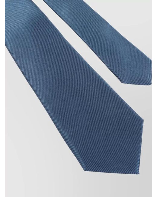 Kiton Blue Silk Tie Regular Width Pointed Shape Accessory for men