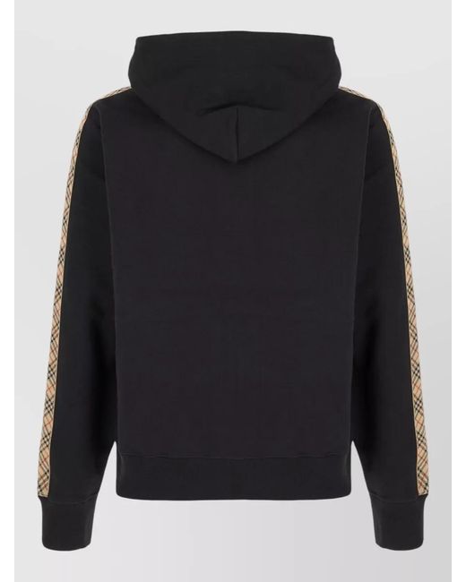 Burberry Black Cotton Zip-Up Hooded Sweatshirt for men