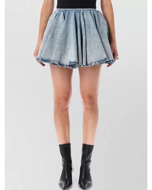 Haikure Blue Ziggy Denim Wide Mini Skirt Pollock