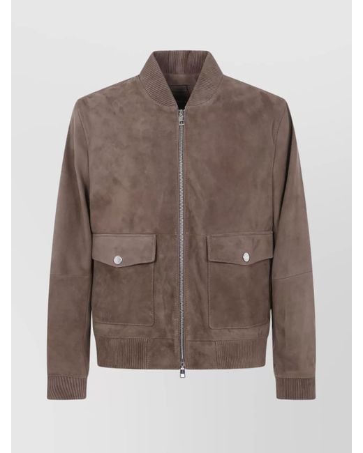 Michael Kors Brown Suede Bomber Jacket for men
