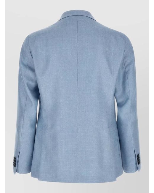 Tagliatore Blue Virgin Wool Blazer for men