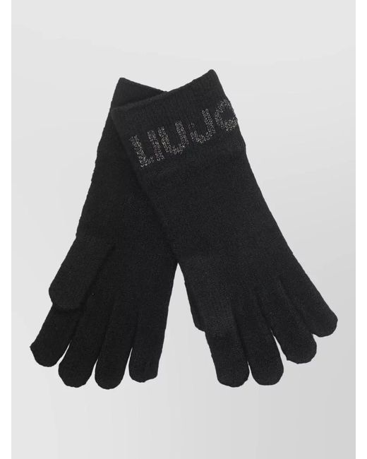 Liu Jo White Knit Gloves Ribbed Cuffs Refined Finish for men