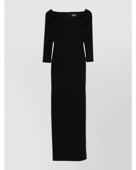 Solace London Black Lolita Off Shoulder Maxi Evening Dress