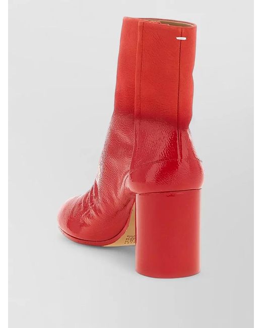 Maison Margiela Red 'Tabi' Ankle Boots
