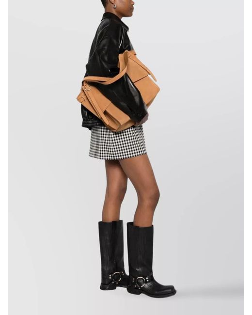 Coperni Brown Belted Suede Shoulder Bag