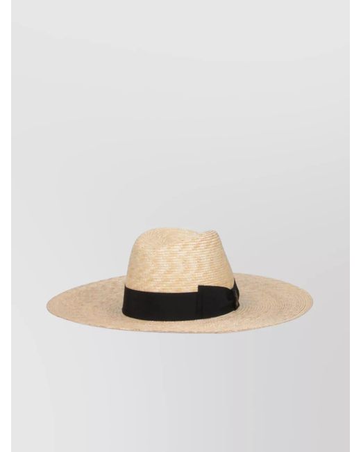 Borsalino Natural Wide Brim Straw Hat Band