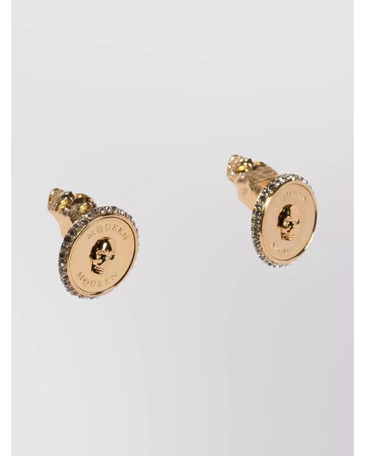 McQueen Metallic Sovereign Skull Earrings