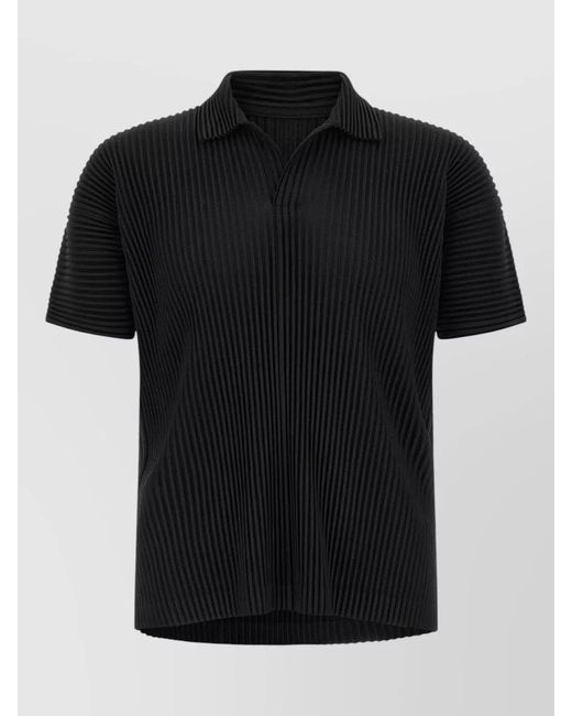 Homme Plissé Issey Miyake Black Polo Shirt for men