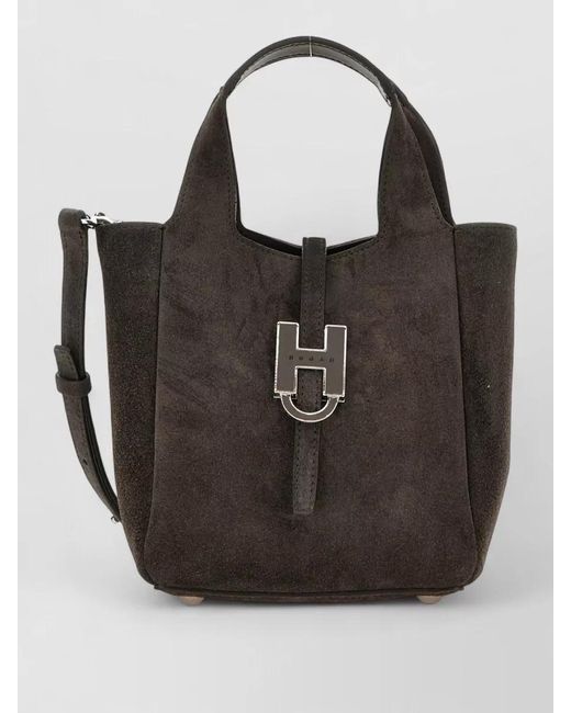 Hogan Black Mini Leather Tote Bag