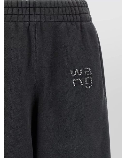 Alexander Wang Black Logo Embellished Joggers Side Pocket Design