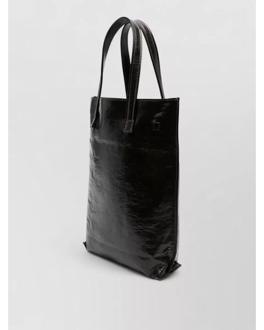Uma Wang Black Medium Shoulder Tote Bag Detachable Strap