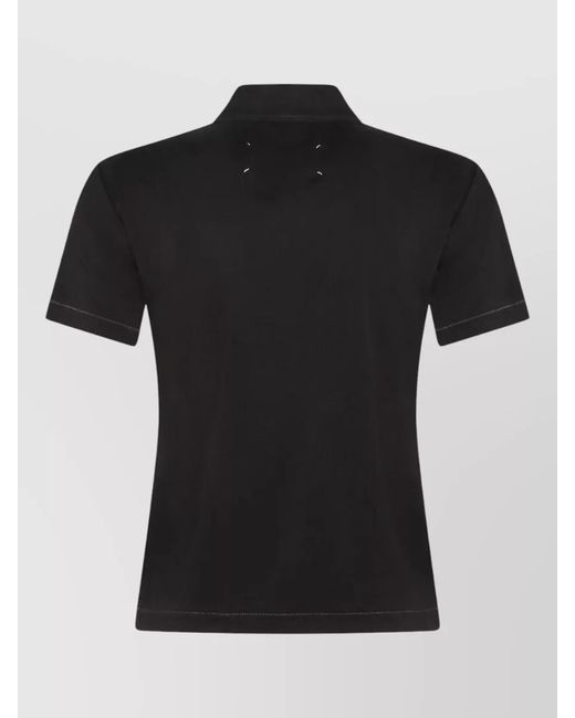 Maison Margiela Black Cupro Short-Sleeve Polo Shirt