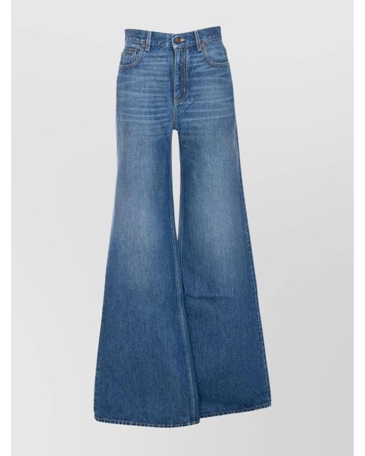 Chloé Blue Denim High-Rise Wide-Leg Jeans