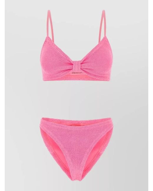 Hunza G Pink Stretch Nylon Bikini