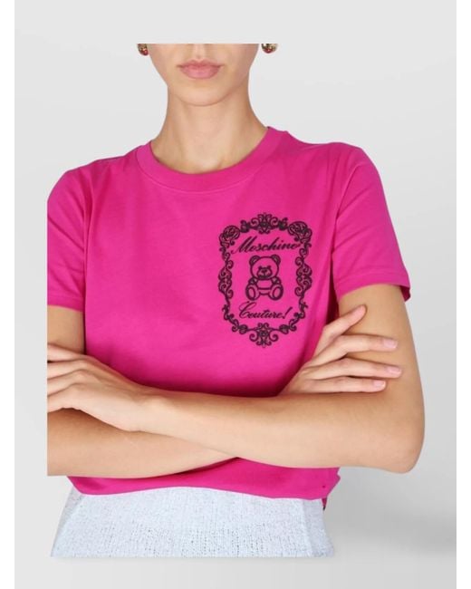 Moschino Pink Logo Print T-Shirt