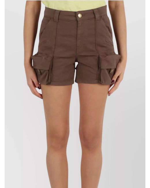 Pinko Brown Cotton Shorts