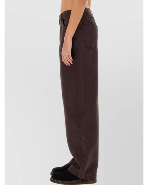 ROTATE BIRGER CHRISTENSEN Brown Organic Cotton Wide-Leg Trousers