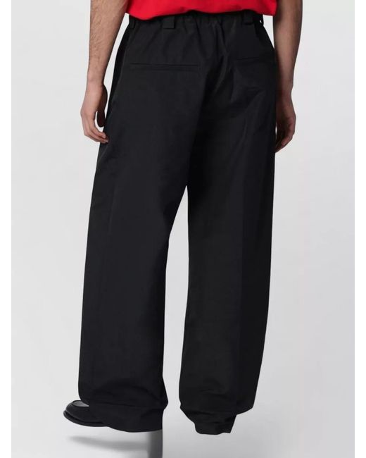 Willy Chavarria Black Tailored Pants Wide Leg Back And Side Pockets for men