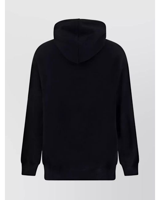 Lanvin Blue Cotton Regular-Fit Logo-Print Hoodie for men