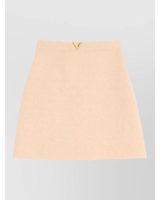 Valentino Natural Virgin Wool A-Line Skirt