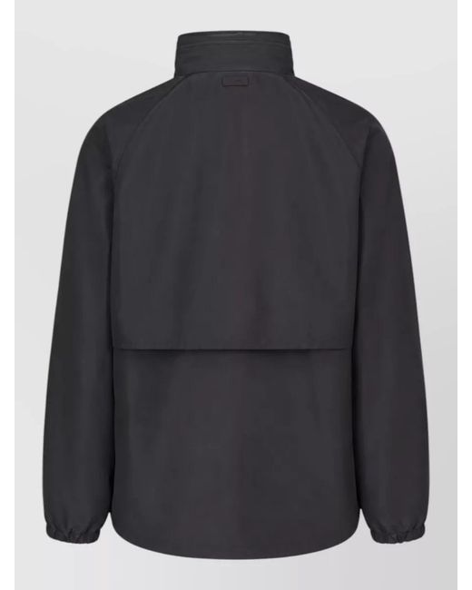 Saint Laurent Black Hooded Jacket Drawstring Hem Side Pockets for men