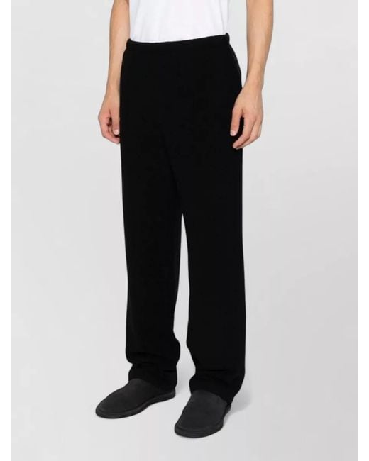 Rier Black Wool Straight-Leg Trousers for men