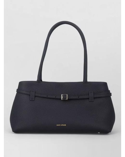 MANU Atelier Blue Cambon East West Shoulder Bag Top Handle