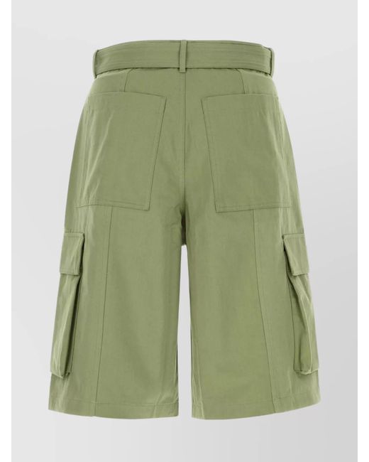 Maison Kitsuné Green Cotton Cargo Bermuda Shorts for men