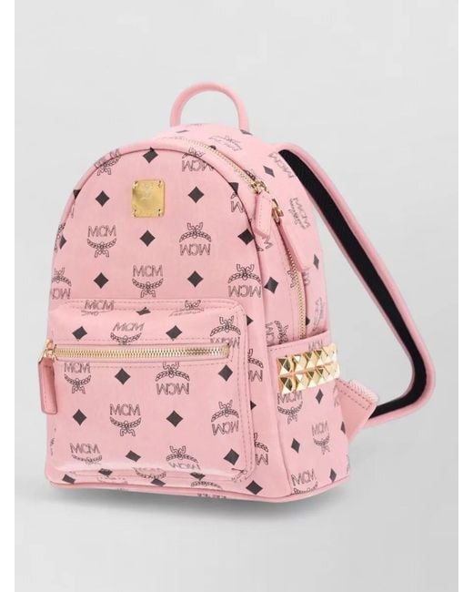 MCM Pink Backpack Top Handle Tone Hardware for men