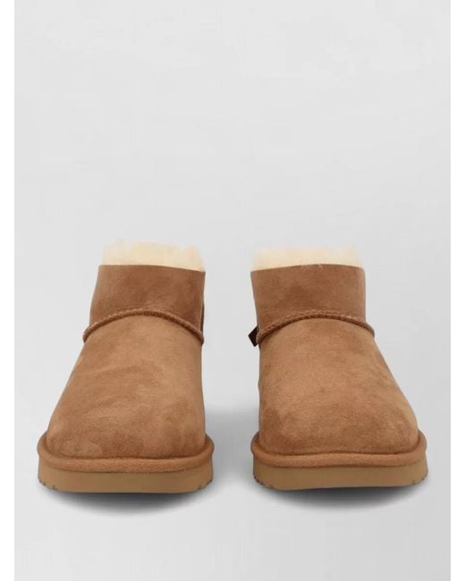 Ugg Brown Shearling Bow Slippers