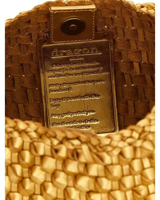 Dragon Diffusion Metallic Vintage Mesh Tote Leather Beach Bag