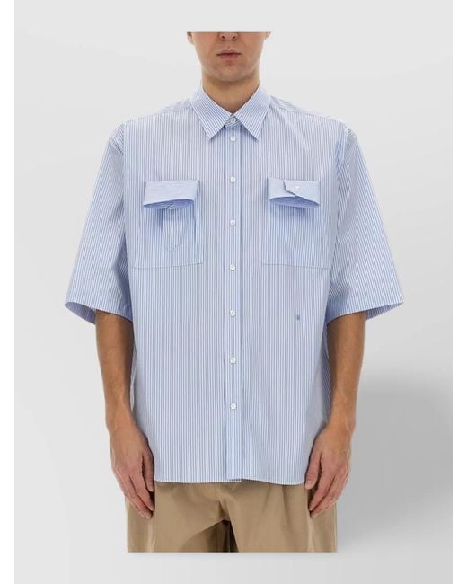 Moschino Blue Cotton Cuff Detail Shirt for men