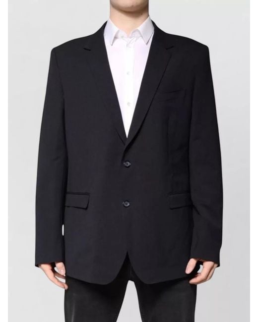 Dolce & Gabbana Blue Virgin Wool Single Breasted Coat for men
