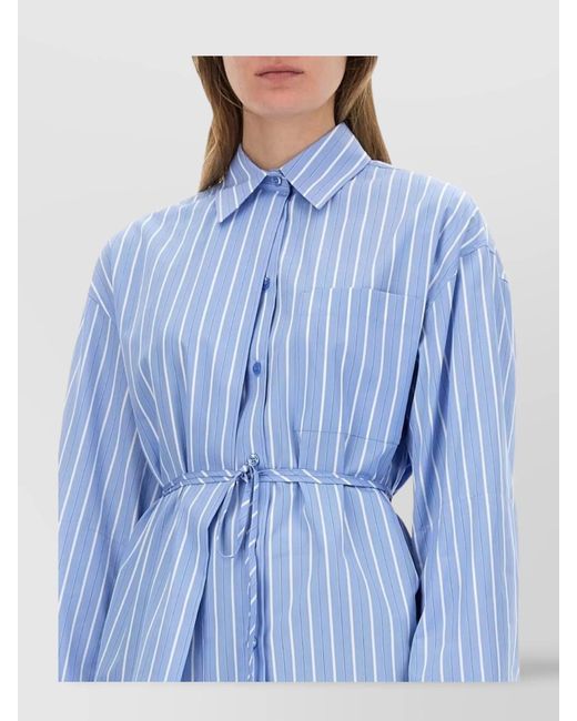 Sportmax Blue Oversized Cotton Shirt