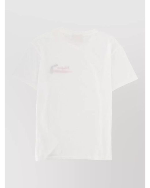 Mc2 Saint Barth White Emilie Crew Neck Embroidered Regular Fit T-Shirt