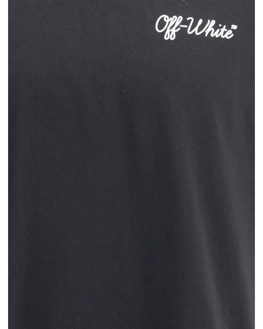 Off-White c/o Virgil Abloh Blue Ribbed Crew Neck Cotton T-Shirt for men