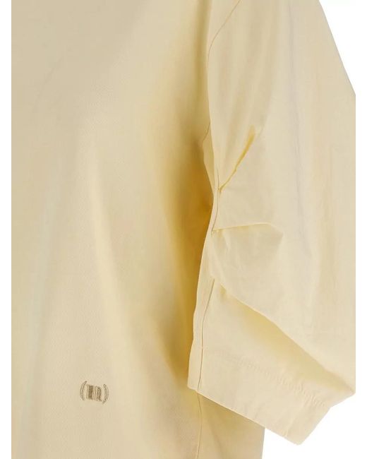 Nude Yellow Cotton T Shirt Relaxed Fit Round Neck