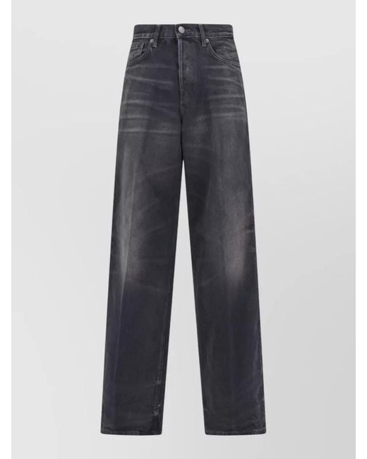 Haikure Blue High Waist Denim Trousers Wide Leg