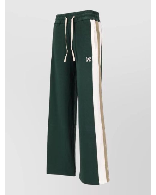 Palm Angels Green Cotton Monogram Track Pants