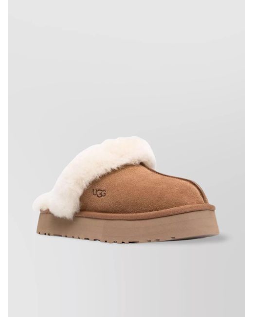 Ugg Brown Shearling-Lined Suede Slippers