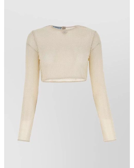 Prada Natural Beaded Top