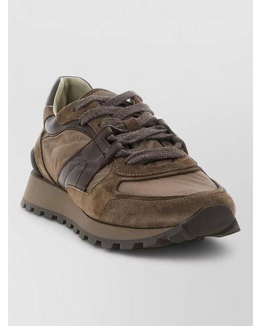 Brunello Cucinelli Brown Active Sneakers Techno Fabric Micro Sole