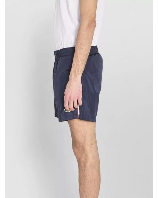 Moncler Blue Logo Patch Swim Shorts for men