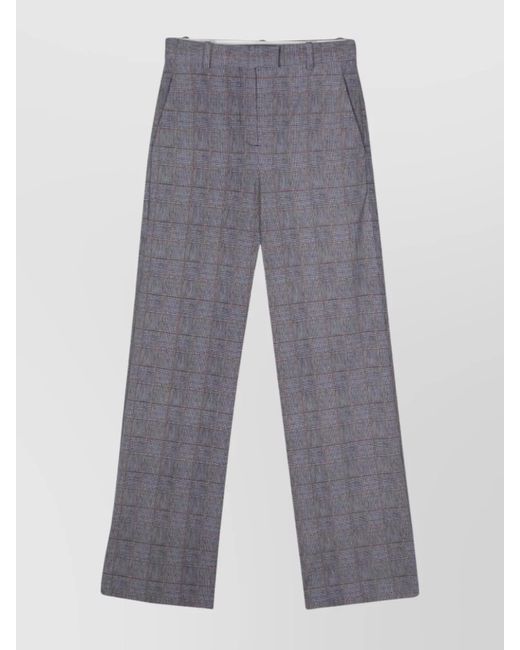 Circolo 1901 Gray Checked Wide-Leg Trousers