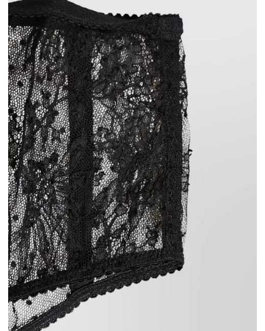 Dolce & Gabbana Black Lace Polka-Dot High-Waist Briefs
