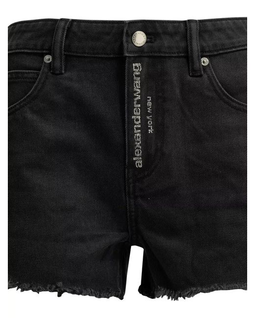 Alexander Wang Black Fly High Waist Denim Five Pocket Shorts