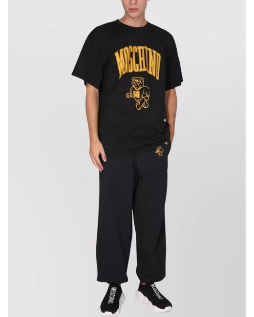 Moschino Blue Cotton Loose Fit Jogging Trousers for men